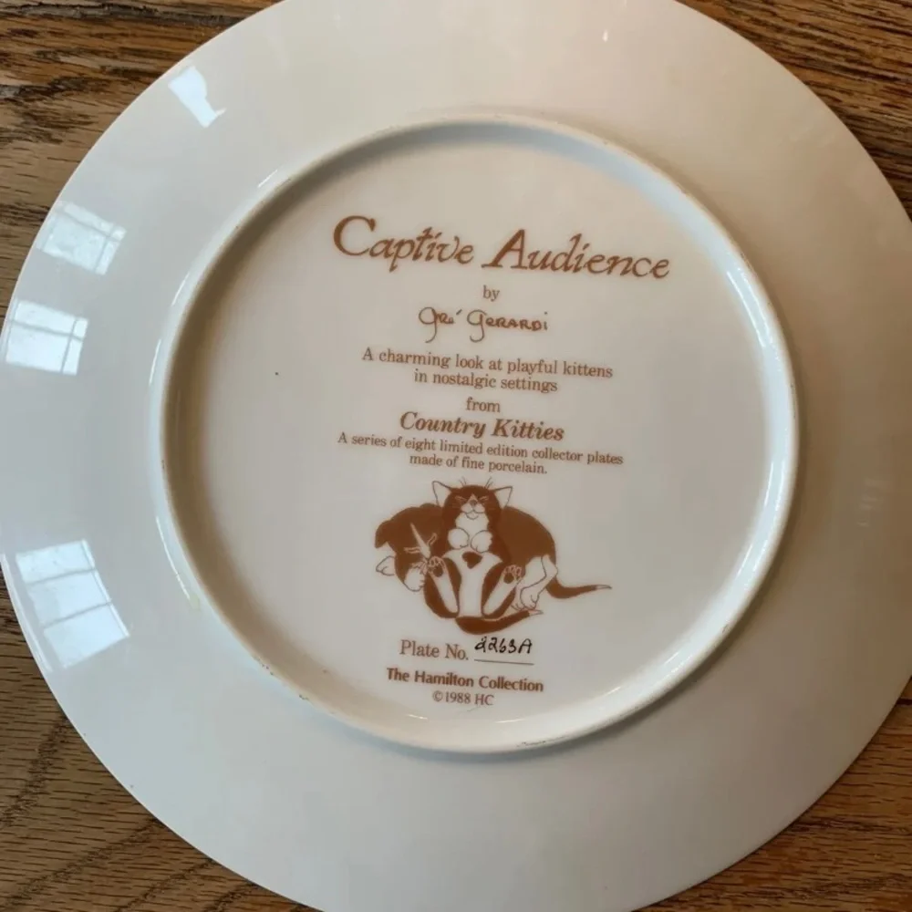 Vintage “Captive Audience” Country Kitties Plate Gre Gerardi Hamilton 1988